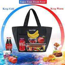 Load image into Gallery viewer, MAXTOP Lunch Bags for Women,Insulated Thermal Lunch Tote Bag,Lunch Box with Front Pocket for Office Work Picnic Shopping (Black, Small)
