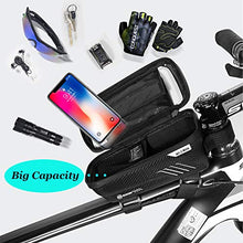 Load image into Gallery viewer, WILD MAN Bike Phone Mount Bag, Cycling Waterproof Front Frame Top Tube Handlebar Bag with Touch Screen Holder Case for iPhone X XS Max XR 8 7 Plus, for Android/iPhone Cellphones Under 6.5”
