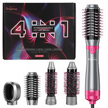 Load image into Gallery viewer, Brightup Hair Dryer Brush, Blow Dryer Brush, Hair Dryer &amp; Volumizer Styler Hot Air Brush, Negative Ionic Electric Hair Dryer &amp; Curler Straightener Brush, Detachable Brush &amp; Interchangeable Brush Head
