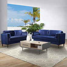 Load image into Gallery viewer, LinkRomat 2 Pieces 2 Pcs Morden Style Living Room Set Loveseat Couch Home Furniture Sofas, Blue
