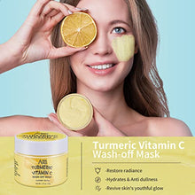 Load image into Gallery viewer, ANAIRUI Turmeric Vitamin C Facial Mask 3-in-1 Travel Mini Kit - Clay Mask, Peel Off Mask, Wash-Off Cream Mask, for Acne &amp; Dark Spots, Oily Skin, Facial Spa Treatment 1.75 oz × 3 ea
