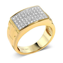 Load image into Gallery viewer, Gem Stone King Men's 10K Yellow Gold White Diamond Pave Ring (0.25 Cttw) (Size 11)
