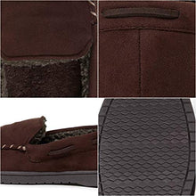 Load image into Gallery viewer, Dearfoams Men's Microsuede Moccasin with Whipstitch Slipper, Coffee, Medium
