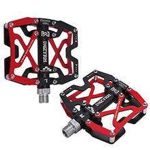 Load image into Gallery viewer, MZYRH Mountain Bike Pedals, Ultra Strong Colorful CNC Machined 9/16" Cycling Sealed 3 Bearing Pedals(Red 3 Bearings)
