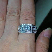 Load image into Gallery viewer, LALISA New Wedding Rings for Men White Topaz Gold Filled Band Jewelry Gift Size 8-11 (9)
