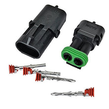 Load image into Gallery viewer, MUYI 10 Kit 2 Pin Way Waterproof Electrical Connector 2.5mm Series Terminals Quick Locking Wire Harness Sockets
