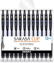 Load image into Gallery viewer, Zebra Pen Black Zebra SARASA PENS 12PK, 12 Count (Pack of 1)
