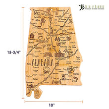 Load image into Gallery viewer, Totally Bamboo Destination Alabama State Shaped Bamboo Serving and Cutting Board, Includes Hang Tie for Wall Display
