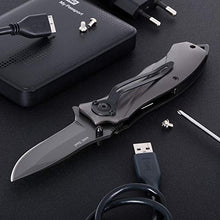 Load image into Gallery viewer, Heavy Pocket Knife for Men Best Spring Assisted Knife Folding Knife with Glass Breaker and Pocket Clip - Tactical Knofe - Camping Hunting Hiking Fishing EDC Survival Boy Scout Knife Gifts for Men 6495
