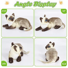 Load image into Gallery viewer, CozyWorld Siamese Cat Stuffed Animals Realistic Small Cat Cute Plush Toys Birthday for Kids Gifts for Boys and Girls, Gray, 11’’

