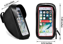 Load image into Gallery viewer, Bike Frame Bag,eletecpro Bike Phone Front Bag Bicycle Phone Mount Bag Waterproof Handlebar Bike Phone Case Holder Sensitive Touch Screen (Black)
