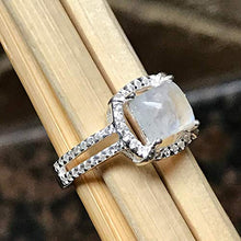 Load image into Gallery viewer, Natural Rainbow Moonstone 925 Solid Sterling Silver Engagement Ring Size 4.75, 5, 5.75, 6, 6.75, 8, 8.75, 9
