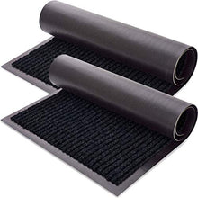 Load image into Gallery viewer, Sierra Concepts 2-Pack Front Door Mat Ribbed Black - Indoor Outdoor Floor Doormat Rug Entryway Welcome Mats - Entrance Shoe Scraper, Entry Inside Outside Garage Traffic Utility Porch Area, 30" x 17"
