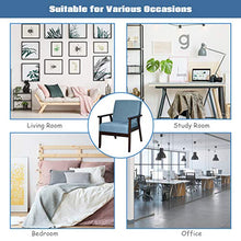 Load image into Gallery viewer, Giantex Set of 2 Mid-Century Modern Accent Chair, Retro Fabric Armchair w/Tufted Back, Solid Hardwood Made, Upholstered Linen Lounge Arm Chair for Living Room (Blue)
