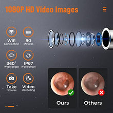 Load image into Gallery viewer, Ear Cleaner with Camera, Ear Wax Removal with 8 Pcs Ear Set, Ear Cleaning Kit with 6 Ear Spoon, Earwax Removal Tool with Light,Otoscope for iPad, iPhone, Android Phones
