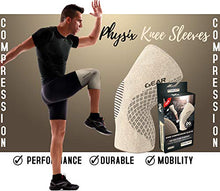 Load image into Gallery viewer, Physix Gear Knee Support Brace - Premium Recovery &amp; Compression Sleeve for Meniscus Tear, ACL, MCL Running &amp; Arthritis - Best Neoprene Stabilizer Wrap for Crossfit, Squats &amp; Workouts (Single Beige S)
