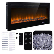 Load image into Gallery viewer, Homedex 50" Recessed Mounted Electric Fireplace Insert with Touch Screen Control Panel, Remote Control, 750/1500W, Black
