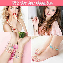 Load image into Gallery viewer, 300Pcs Bangle Bracelets Making Kit, Thrilez Charm Bracelet Making Kit with Expandable Bangles, Charms, Jump Rings and Pliers for Jewelry Making Bangle Bracelets (with Gift Box and Tools)
