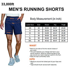 Load image into Gallery viewer, 33,000ft Men's 2 in 1 Workout Running Shorts Quick Dry Stretch 7 Inch Gym Training Sports Shorts with Pockets and Towel Loop Dark Blue
