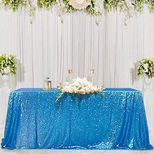 Load image into Gallery viewer, Rectangle Tablecloth Sequin 90x156inch White Rectangular Table Drape for Parties Weddings Kitchen Glitz Table Cover
