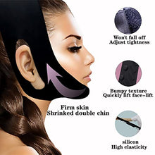 Load image into Gallery viewer, WIDVIH Silicone Double Chin Reducer，V Line Mask Facial Slimming Strap，Chin Up Mask Face Lifting Belt，Reusable Men And Women V Shaped Face And Neck Silicone Lifting Bandage To Tighten The Skin（Black)
