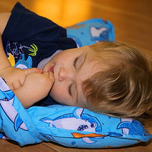 Load image into Gallery viewer, Bambino Bliss Kids Nap Mat with Removable Pillow - Soft, Lightweight Mats, Easy Clean Toddler Nap Pad for Preschool, Daycare, Kindergarten - Children Sleeping Bag (Shark)
