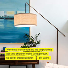 Load image into Gallery viewer, Brightech Hudson 2 - Contemporary Arc Floor Lamp Hangs Over The Couch from Behind - Large, Standing Pendant Light - Mid Century Modern Living Room Lamp - W. LED Bulb - Oil Rubbed Bronze
