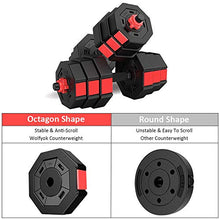 Load image into Gallery viewer, wolfyok Fitness Dumbbells Set, Adjustable Weight to 44Lbs, Home Fitness Equipment for Men and Women Gym Work Out Exercise Training with Connecting Rod Used as Barbells (Pair)
