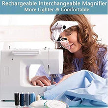 Load image into Gallery viewer, Pstars LED Illuminated Headband Magnifier with Bonus Cleaning Cloth and 5 Detachable Lenses 1X, 1.5X, 2X, 2.5X 3.5X Hands-Free Head Worn Lighted Magnifying Glass
