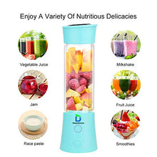 Load image into Gallery viewer, Diwenhouse Portable Blender - Personal Size Blender for Shakes and Smoothies, USB Rechargeable Electric Mini Juice Cup Blender for Travel, 16oz, Blue
