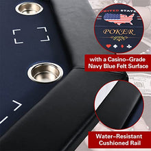 Load image into Gallery viewer, RayChee Poker Table Foldable, 8 Player Octagonal Folding Portable Texas Holdem Table with Water-Resistant Cushioned Rail, 8 Stainless Steel Cup Holders, Casino-Grade Felt Surface (Black)
