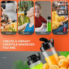 Load image into Gallery viewer, HadinEEon Blender with 3 Adjustable Speeds, Stainless Steel Personal Blender for Shakes and Smoothies, Powerful Smoothie Blender with 20oz &amp; 10oz Tritan BPA Free Portable Travel Bottles
