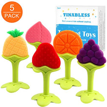 Load image into Gallery viewer, Teething Toys (5 Pack) - Tinabless Infant Teething Keys Set, BPA-Free, Natural Organic Freezer Safe for Infants and Toddlers, Silicone Baby Teethers
