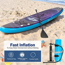 Load image into Gallery viewer, Goplus Inflatable Stand up Paddle Board Surfboard SUP Board with Adjustable Paddle Carry Bag Manual Pump Repair Kit Removable Fin for All Skill Levels, 6" Thick (Purple, 11FT)

