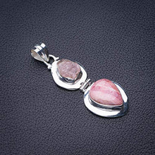 Load image into Gallery viewer, StarGems Natural Rhodochrosite And Rose Quartz Handmade 925 Sterling Silver Pendant 2.25" D6346
