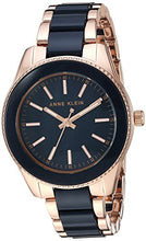 Load image into Gallery viewer, Anne Klein Women's Rose Gold-Tone and Navy Blue Resin Bracelet Watch
