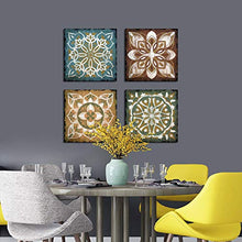 Load image into Gallery viewer, Abstract Wall Art Mandragora Design Canvas Artwork Modern Mandala Patterns Canvas Picture for Bedroom Bathroom Living Room Kitchen Office Home Decor Framed Ready to Hang 12" x 12" x 4 Pieces
