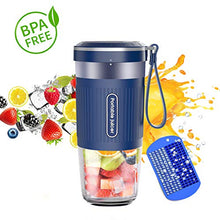 Load image into Gallery viewer, KLOUDI Portable Blender, Cordless Personal Blender Juicer, Mini Mixer, Waterproof Smoothie Blender With USB Rechargeable, BPA Free Tritan 300ml, Home, Office, Sports, Travel, Outdoors Blue
