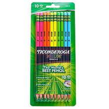 Load image into Gallery viewer, Dixon Ticonderoga No.2 Pencils, Assorted Neon, 10-Pack
