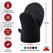 Load image into Gallery viewer, Big Red House Mini Oven Mitts, Made with Recycled Cotton Infill, 480 F Heat Resistant, 1 Pair Black
