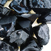 Load image into Gallery viewer, UFEEL 1lb Bulk Rough Black Obsidian Crystal - Large 1" Natural Raw Stones Crystal for Tumbling, Cabbing, Fountain Rocks, Decoration,Polishing, Wire Wrapping, Wicca &amp; Reiki Healing Crystals
