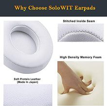 Load image into Gallery viewer, SoloWIT Earpads Cushions Replacement for Beats Solo 2 &amp; Solo 3 Wireless On-Ear Headphones, Ear Pads with Soft Protein Leather, Added Thickness - White
