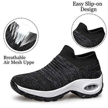 Load image into Gallery viewer, Women's Tennis Shoes Lightweight - Walking Shoes Slip on Mesh Air Cushion Athletic Shoes Work Driving Comfortable Running Shoes Purple 5.5
