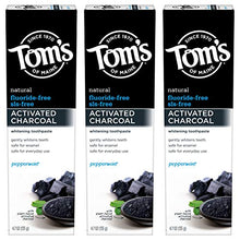 Load image into Gallery viewer, Tom's of Maine Fluoride-Free Activated Charcoal Whitening Toothpaste, Peppermint, 4.7 oz. 3-Pack
