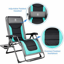 Load image into Gallery viewer, EVER ADVANCED Oversize XL Zero Gravity Recliner Padded Patio Lounger Chair with Adjustable Headrest Support 350lbs, Green
