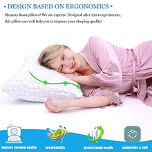 Load image into Gallery viewer, Cooling Bed Pillows for Sleeping 2 Pack Shredded Memory Foam Pillows Adjustable Cool BAMBOO Pillow for Side Back Stomach Sleepers - Luxury Gel Pillows Queen Size Set of 2 with Washable Removable Cover

