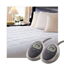 Load image into Gallery viewer, Sunbeam SelectTouch Premium Quilted Electric Heated Mattress Pad - Queen Size Auto Shut Off 20 Heat Settings
