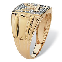 Load image into Gallery viewer, Men's 18K Yellow Gold over Sterling Silver Genuine Diamond Accent Two Tone Eagle Ring Size 8
