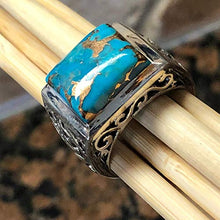 Load image into Gallery viewer, Gorgeous Blue Mohave Copper Turquoise 925 Sterling Silver Men's Ring Size 7, 8, 9, 10, 11, 12, 13
