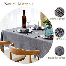 Load image into Gallery viewer, Mebakuk Rectangle Table Cloth Linen Farmhouse Tablecloth Waterproof Anti-Shrink Soft and Wrinkle Resistant Decorative Fabric Table Cover for Kitchen (60" x 144" (12-14 Seats), Turquoise Blue)
